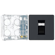 BG Evolve Matt Grey RJ45 Cat6 Single Data Outlet PCDMGRJ451B with 35mm Steel Back Box