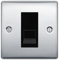 BG Nexus Polished Chrome Single RJ11 Telephone Socket NPCRJ111 - Black Insert