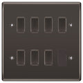 BG Black Nickel 7 Gang 2 Way Custom Grid Light Switch with Back Box Included