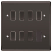 BG Black Nickel 7 Gang 2 Way Custom Grid Light Switch with Back Box Included by British General (BG-NEXUS-BN-7G-CUSTOM-LIGHT-SWITCH)