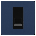 BG Evolve Matt Blue Single Master Telephone Socket, Screw Terminal - Black Insert