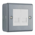BG MC5RJ452 Metal Clad | 2 Gang RJ45 Ethernet Socket