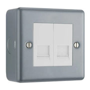 BG MC5RJ452 Metal Clad | 2 Gang RJ45 Ethernet Socket by British General (BG-MC5RJ452)