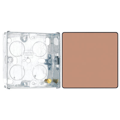 BG Evolve Polished Copper Single Blank Plate PCDCP94B with 25mm Steel Back Box