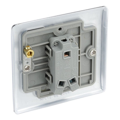BG Nexus Polished Chrome 20A 16AX 2 Way Single Light Switch NPC12 with 35mm Steel Back Box