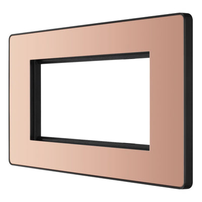 BG Evolve Polished Copper 4 Gang Secondary Telephone Socket, Screw Terminal - Black Insert