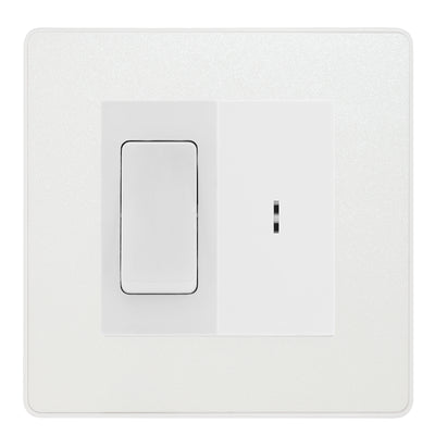 BG Evolve Pearlescent White 20A Secret Key Switch with 20A Double Pole Switch - White Insert