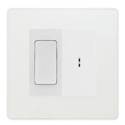 BG Evolve Pearlescent White 20A Secret Key Switch with 20A Double Pole Switch - White Insert
