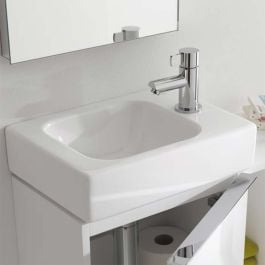 Geberit iCon 380mm Right Hand 1 Tap Hole Cloakroom Basin - White 501.830.00.1