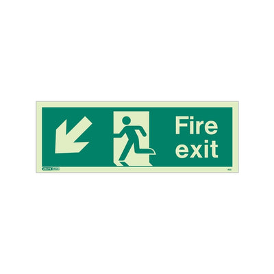 Extinguishers & Equipment: Fire Exit Signs from JALITE 120x340mm - Size T / Arrow Down by Jalite signs (Safelincs-JS437T)