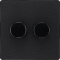 BG Evolve PCDMB82B Matt Black 2 Gang 200W Edge Switch-Black Insert