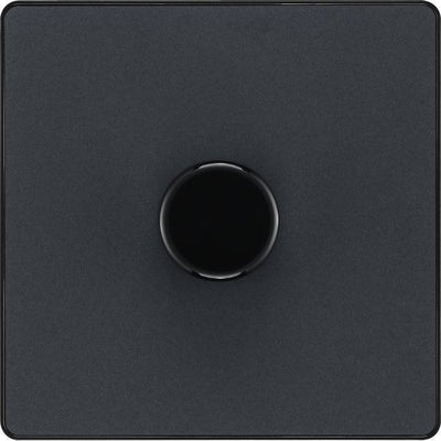 BG Evolve PCDMG81B Matt Grey 1 Gang 200W Dimmer Switch - Black Insert