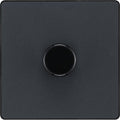 BG Evolve PCDMG81B Matt Grey 1 Gang 200W Dimmer Switch - Black Insert