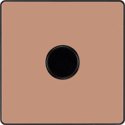 BG Evolve PCDCP81B Polished Copper 1 Gang 200W Intelligent Trailing Edge Dimmer Switch - Black Insert