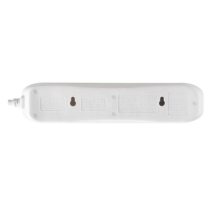 Masterplug SRG4210N White 4 Socket 13A 2m Surge-Protected Extension Lead