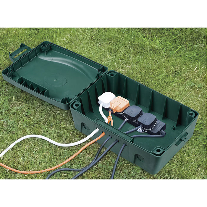 BG WBX Masterplug IP54 Weatherproof Box with 5 Cable Outlets & 2 Gland Points