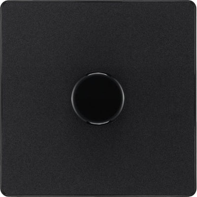 BG Evolve PCDMB81B Matt Black 1 Gang 200W Edge Switch-Black Insert