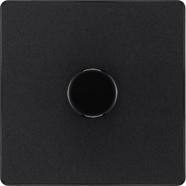 BG Evolve PCDMB81B Matt Black 1 Gang 200W Edge Switch-Black Insert